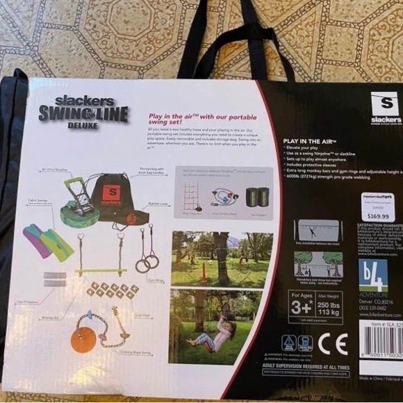 New/giftable Slackers Swingline Deluxe Portable Swing Set - Picture 2 of 2